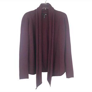 Aqua 100% Cashmere Cardigan Open Front Burgundy Women’s Size M